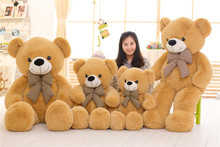 Peluche de oso de peluche de color marrón claro, muñeco de oso de peluche con lazo, regalo de cumpleaños, b1399 2024 - compra barato