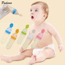 2019 Brand 90ML Lovely Safety Infant Baby Silicone Feeding With Spoon Feeder Food Rice Cereal Bottle For Best Gift 2024 - buy cheap