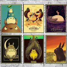 Lienzo de decoración para el hogar, imágenes de arte de pared, pintura de My neborder Totoro, Miyazaki Hayao Anime, póster nórdico Modular para habitación de niños 2024 - compra barato