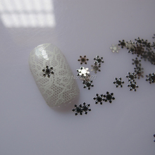 Adesivo de metal para decoração de unhas, adesivo prata fofo de flocos de nece com 100 peças 2024 - compre barato