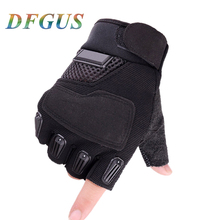 New Sport Tactical Gloves Hiking Hard Knuckle Fingerless Military Army Paintball Airsoft Bicycle Combat PU Tactical Glove Men 2024 - buy cheap