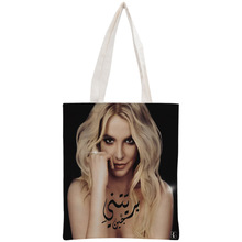 Custom Britney Spears Tote Bag Reusable Handbag Women Shoulder Foldable Cotton Canvas Shopping Bags 2024 - buy cheap