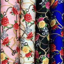 Silk Glossy Chiffon Dress Summer Pajamas Rose Chain Printed Chiffon Fabric Accessories Craft Slippy Chiffon 2024 - buy cheap
