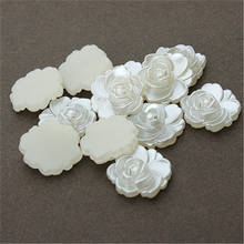 LINSOIR 20pcs/lot 20mm White Flat Back Simulated Half Pearl Bead Rose Flower Pearl Cabochon Beads For Craft Diy Jewelry Making 2024 - buy cheap