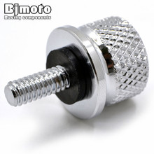 Bjmoto alumínio 6mm motocicleta 1/4 screw knknserrilhado parafuso do assento traseiro para sportster softail dyna rua bob fatbob 1996-2015 2024 - compre barato