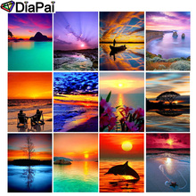 DIAPAI 100% taladro cuadrado/redondo completo 5D DIY pintura de diamante "paisaje de puesta de sol" 3D bordado punto de cruz decoración del hogar 2024 - compra barato