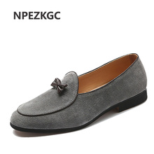 NPEZKGC Handmade Men's Loafers Italian Style Leather Loafers Shoes New Designer Men's Flats Slip On Men Oxfords Casual Man Flats 2024 - buy cheap