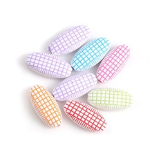 DoreenBeads Acrylic Beads Oval At Random Colorful Jewelry DIY Findings About 24mm(1") x 11mm( 3/8"), Hole: Approx 2.2mm, 100 PCs 2024 - buy cheap