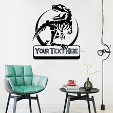 Jurassic Dinosaur Personalized Text Wall Decal Bedroom Living Room Home Decor Custom Name Wall Stickers Art Cartoon Mural LC1151 2024 - buy cheap