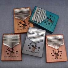 Kalimba com 17 teclas w-17t, piano de dedo de alta qualidade, madeira mogno, instrumento musical, com aprendizado, livro, martelo de tuning 2024 - compre barato