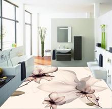 Papel de parede 3d para pintura personalizada em piso, adesivo de pvc com flor abstrata 3d em piso moderno e personalizado, mural de chão 3d 2024 - compre barato