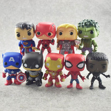 9pcs/set Marvel Avengers Spiderman Thor Hulk Ironman Black panther Vinyl Figure Toys for Children 2024 - buy cheap