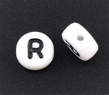 Doreenbeads contas de espaçador redondo plano 7mm (b08345), contas de alfabeto acrílico/letra "r" de 500 peças 2024 - compre barato