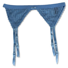 Cinturón de liga de para mujer, lencería íntima Sexy, Color azul, tirantes con hebillas de Metal, encaje S552, novedad 2024 - compra barato