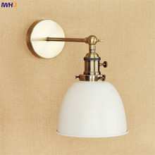 Белая латунная настенная лампа IWHD в стиле ретро, светильник для столовой, 4 Вт, светодиодный светильник для Эдисона, лестницы, промышленный винтажный настенный светильник, лампы 2024 - купить недорого