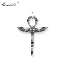 Cross of Life Ankh with Scarab Pendant 925 Sterling Silver For Women Men Fashion Jewelry Gift Europe Pendant Fit  Necklace 2024 - buy cheap