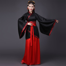 Black & Red China Hanfu Dancing Costumes For Women Princess Dress Traditional Chinese Folk Dancer Costume Performance Clothes 2024 - buy cheap