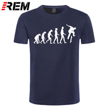 REM cotton fitness men's T-Shirts funny The Evolution of skate print hip hop tshirt homme casual fashion brand clothing 2024 - buy cheap