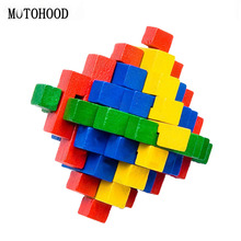MOTOHOOD Kong Ming замок, деревянная блокировка, 3D пазлы, игра, игрушка, интеллектуальная развивающая головоломка, китайский замок для взрослых и детей 2024 - купить недорого