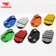 FX CNC Aluminum Motorcycle Kickstand Footside Side Stand Extension Englarger Plate Pad For Kawasaki ZX6R 2009-2017 ER6N 12-17 2024 - buy cheap