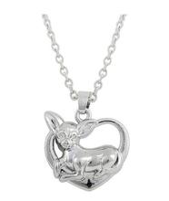 Chihuahua Heart Pendant Necklace Silver Plated Love Dog Puppy 2024 - buy cheap