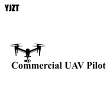 YJZT 15.4CM*4.1CM Commercial UAV Pilot  Inspire Drone Vinyl Decal Car Sticker Black/Silver C3-0152 2024 - buy cheap