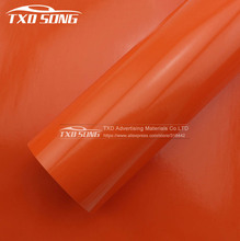 Good flexible Ultra glossy orange car sticker with air free bubbles with size:1.52*30m/roll 2024 - buy cheap