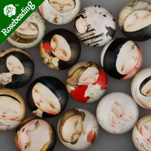 20mm round pattern glass cabochon,mixed cartoon girl pictures,flat back,thickness 5.5mm,sold 20pcs/lot-C4535 2024 - buy cheap