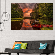 Hd imprime fotos rio barco árvore floresta paisagens naturais arte da parede quadros para o quarto sala de estar decoração casa cartaz 2024 - compre barato