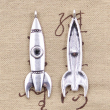 5pcs Charms Rocket Missile Spaceship 50x15mm Antique Making Pendant fit,Vintage Tibetan Bronze Silver color,DIY Handmade Jewelry 2024 - buy cheap