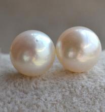 Elegante 100% Pendientes de perlas de agua dulce genuinas para mujer, AAA 11-11,5 MM perla blanca S925 Silvers Jewellery 2024 - compra barato