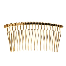 Prendedor de cabelo com 20 dentes, prendedor de cabelo de metal branco, moderno, feminino, pente lateral, 8cm x 3.8cm, dourado, branco ou preto 2024 - compre barato