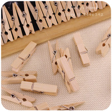 New 50PCS/Lot Vintage Primary Color Wood Clips Photo Clip Snack Clip Message Notes Folders 2024 - buy cheap