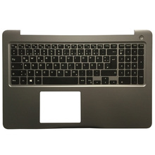 Novo alemão backlit teclado do portátil para dell inspiron 15 5565 5567 com palmrest capa superior cinza quadro 2024 - compre barato