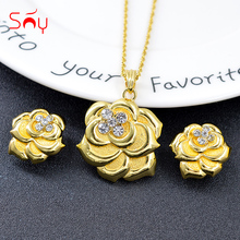 Sunny Jewelry Hot Selling Big Jewelry Set For Women Earrings Necklace Pendant Romantic Flower Jewelry Findings For Party Wedding 2024 - buy cheap