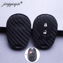 jingyuqin 2/3/4 Button Silicone Carbon Remote Car Key Cover For Toyota Sequoia Sienna Avalon Solara Highlander Fob Case Housing 2024 - buy cheap