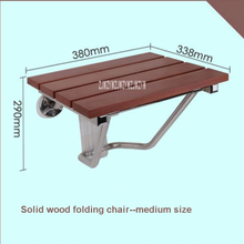 Alta qualidade de madeira maciça chuveiro assento dobrável banho chuveiro cadeira de parede do banheiro banqueta casa fixado na parede do chuveiro (38*33.8cm) 2024 - compre barato