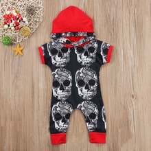 Fashion Red Short Sleeve Suit Baby Boys Clothes One-pieces Hooded Romper Jumpsuit Harem Outfits Clothes 2024 - buy cheap