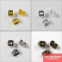 Hot Sale 200pcs/lot Wholesale Gold,Silver,Bronze,Dull Silver Plt  Earring Back Stoppers Charms Finding Making 6*4*3mm EF08 2024 - buy cheap