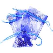 15*20cm 100pcs Silver Blue Butterfly Gift Bags For Jewelry/wedding/christmas Yarn Bag With Handles Packaging Organza Bags 2024 - buy cheap