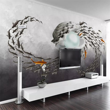 Beibehang Papel De Parede personalizado mural sala de estar quarto Nordic simples shell pérola espiral peixe pintura mural da parede do fundo da parede decoração 2024 - compre barato