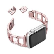 Correa ostentosa para Apple watch, banda de 40mm, 44mm, 38mm, 42mm, correa de Metal con diamantes de imitación, pulsera de acero inoxidable iWatch serie 3 4 5 se 6 2024 - compra barato