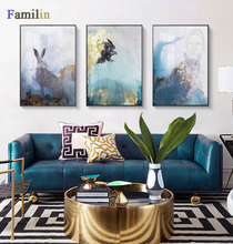 Golden Abstract Landscape Wall Art Canvas Painting Nordic Posters and Prints Decoration Home Wall Pictures for Living Room Decor 2024 - buy cheap