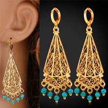 Vintage Earrings Indian Jewelry Tassel Ethnic Fashion Jewelry Gold Color Long Drop Earrings For Women E1157 2024 - buy cheap