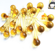 Pendentes de vidro ouro amarelo chuva 50 peças 20x80mm, peças de lustre de vidro para pendurar decoração de casa 2024 - compre barato