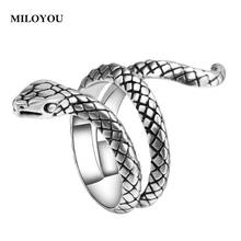 MILOYOU модные кольца в виде змейки Для женщин Серебряный Цвет тяжелых металлов кольцо панк Рок Винтаж животное ювелирные подарки для друзей ML110 2024 - купить недорого