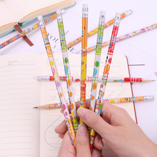 10PCS Wood Hb Pencil Cartoon Pattern Pencil Sketch And Drawing Stationery With Eraser For Kids Writing Gift 2024 - buy cheap