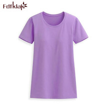 Женская футболка из модала Fdfklak, летняя хлопковая футболка с короткими рукавами и бюстгальтером с подкладкой 2024 - купить недорого
