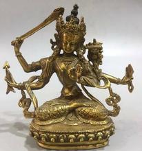 Chinese Antique Tibetan Buddhism Old Copper Six-arm Manjusri Guanyin Buddha Statue 2024 - buy cheap