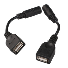 2pcs 5.5x2.1mm DC Feminino para USB AF DC Masculino Poder Cabo Conector para Adaptador de Computador Portátil 2024 - compre barato